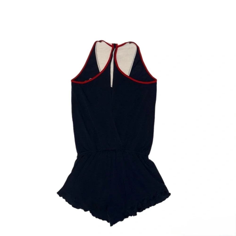 Tommy Hilfiger Navy Romper with Red and White Trim